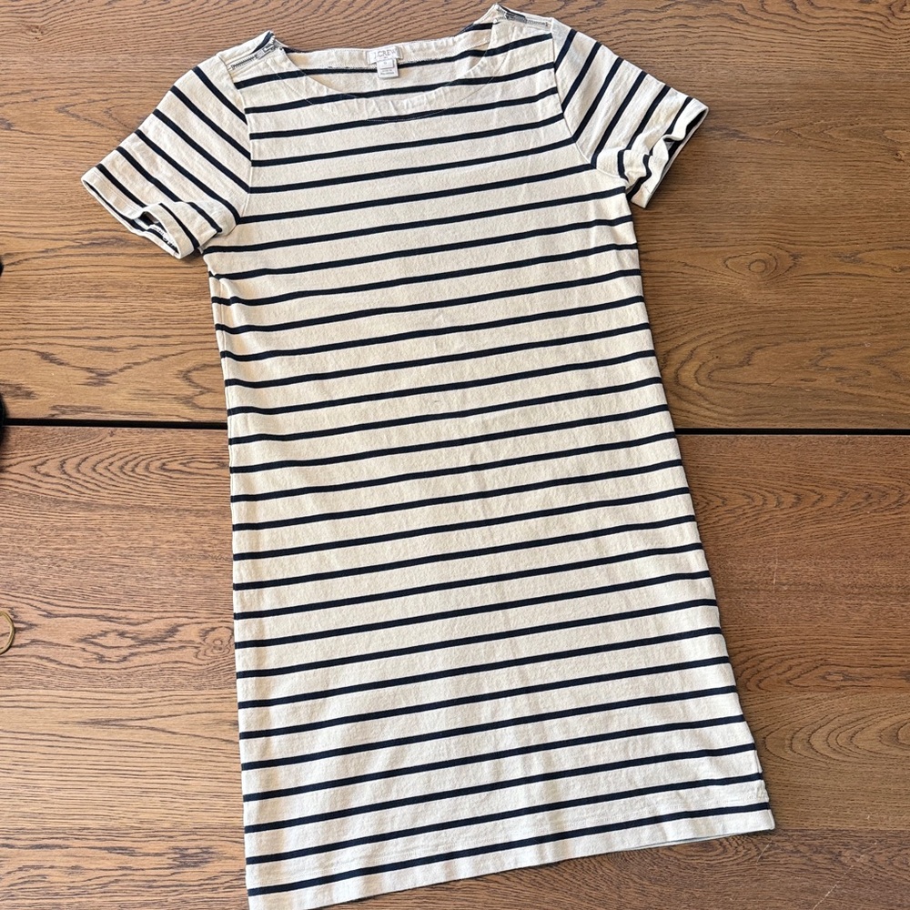 J. Crew Navy and Cream Striped Mini Dress